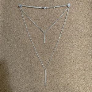 Layered silver necklace